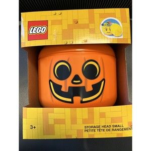 NEW!!! LEGO HALLOWEEN Pumpkin Head Jack O Lantern Storage- Small